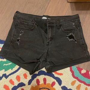 High rise boyfriend jean shorts